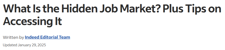 Hidden Job Market Commentary